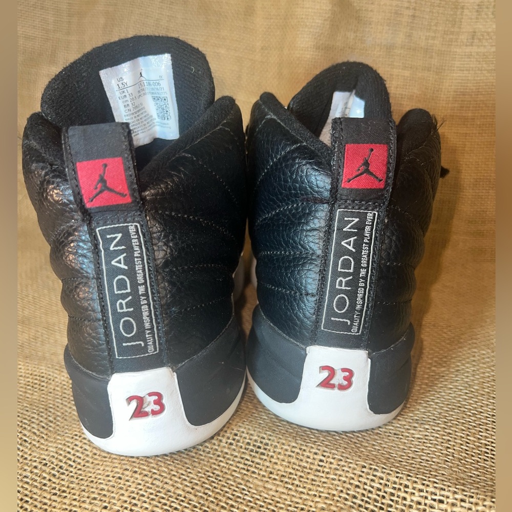Nike Air Jordan Retro 12 “Play off” Kids Black and White Sneakers